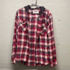 Red hooded flannel